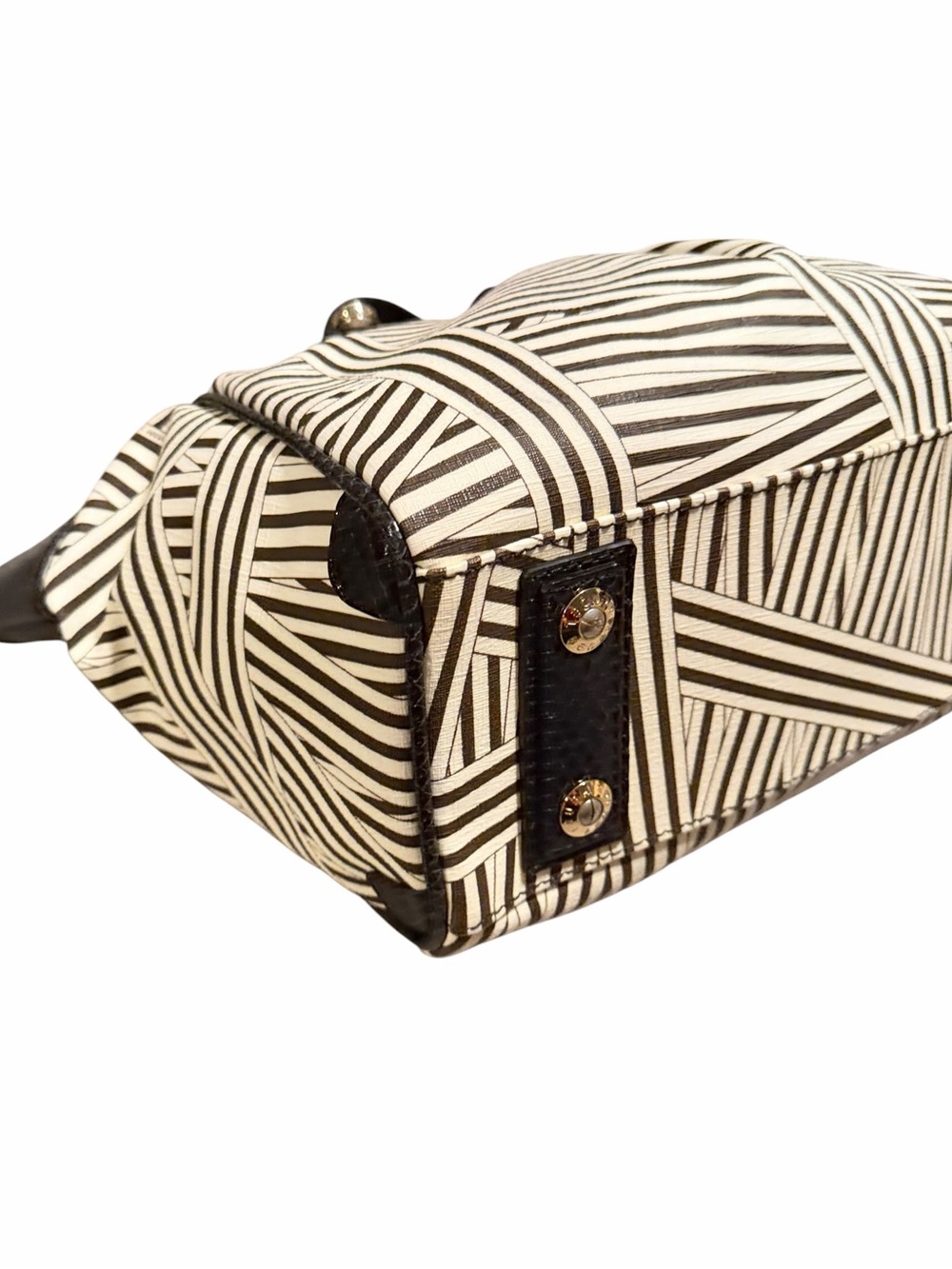 Henri Bendel Disturbed Stripe Luggage Shoulder Bag - Picture 6 of 12